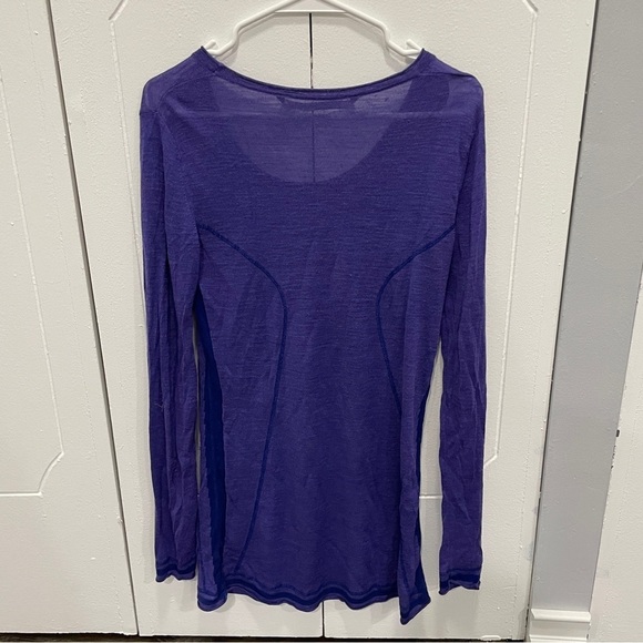 Athleta Purple Linen Silk Blend Tunic Long Sleeve Shirt - Picture 2 of 10